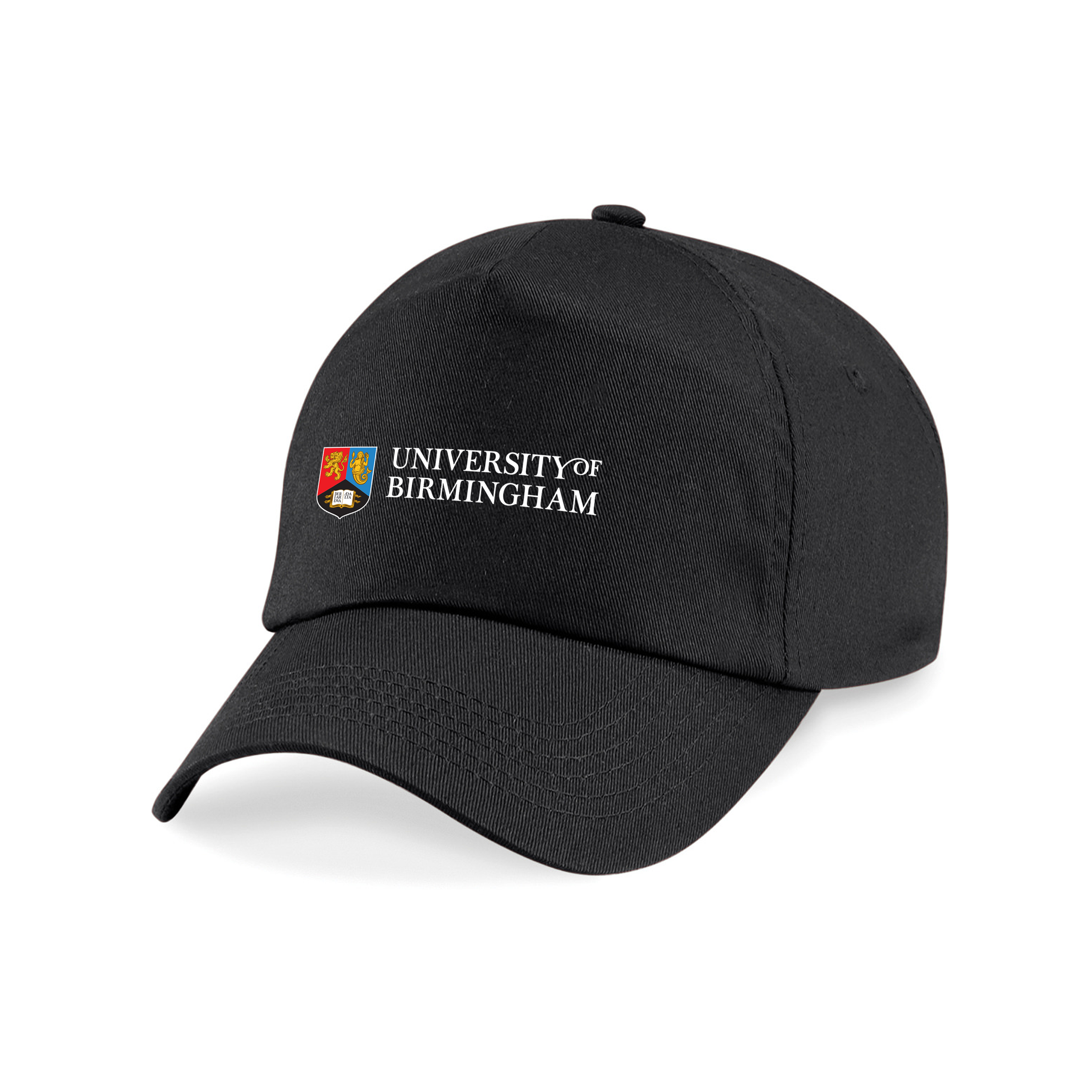Black cap with 'University of Birmingham' logo on a white background