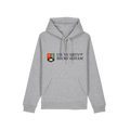 Gray hoodie with University of Birmingham logo on a transparent background