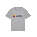 Gray t-shirt with University of Birmingham logo on a transparent background