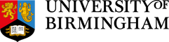 University of Birmingham logo including the coat of arms featuring a double-headed lion, a mermaid and an open book.