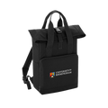 Black backpack with 'University of Birmingham' logo on a white background