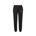 Black sweatpants with University of Birmimgham logo on the left leg against a white background