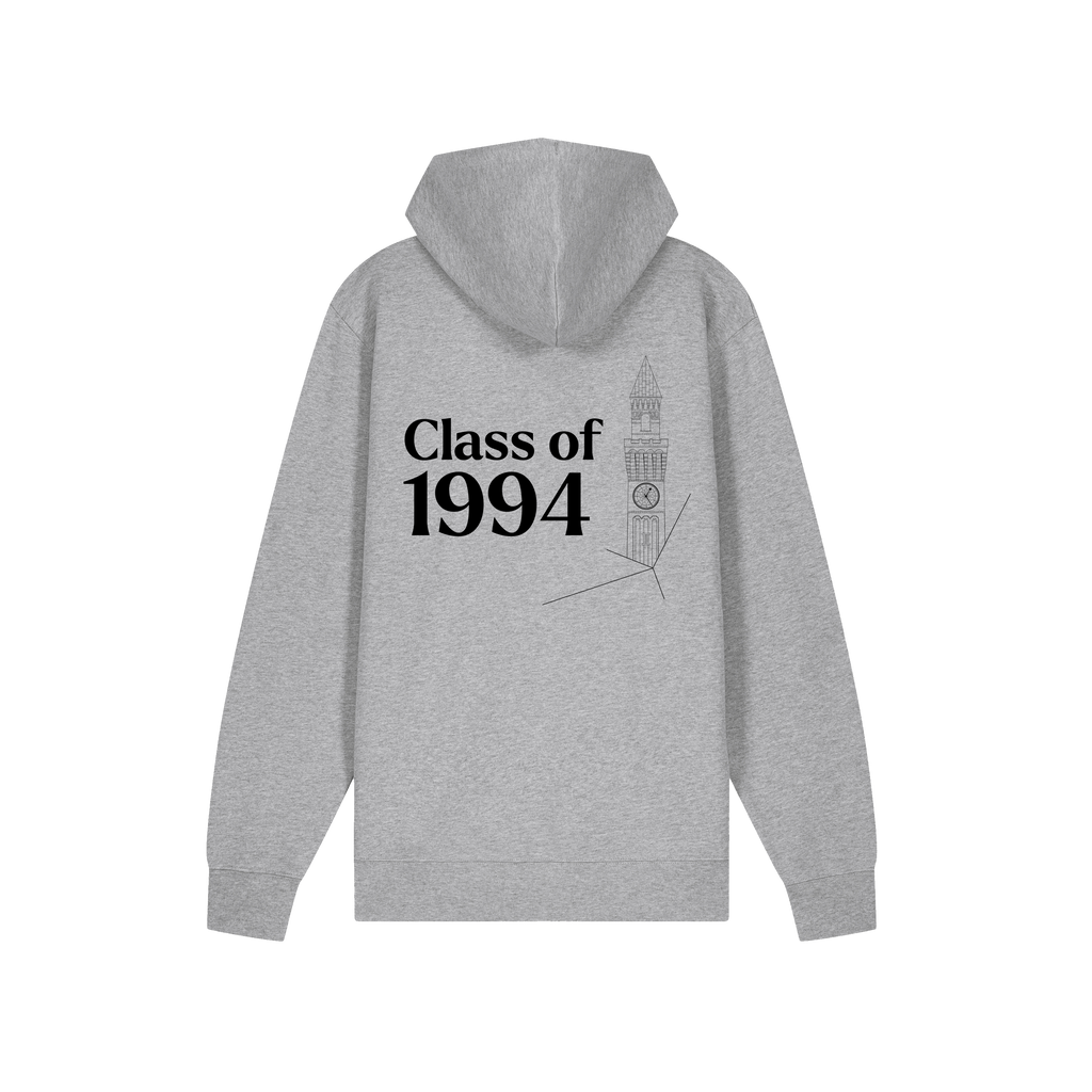 Grey University of Birmingham hoodie with class o 1994 print