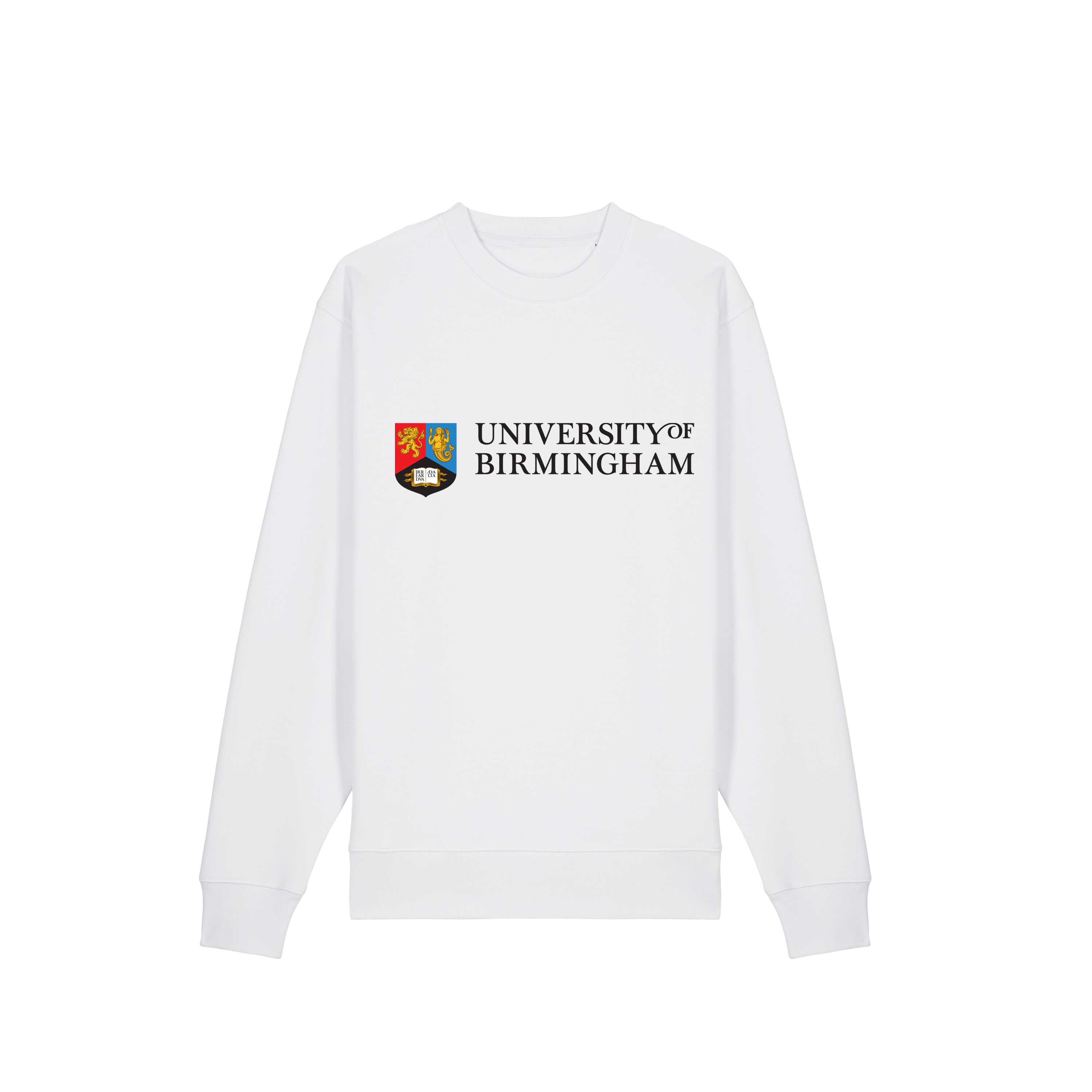 White sweatshirt with 'University of Birmingham' logo